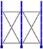 Bild von Kragarmregal doppelseitig, 2 Felder, Höhe 2500 mm, Armtiefe 2x400-700 mm